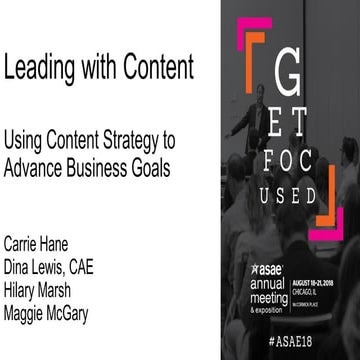 Leading with Content: Using Content Strategy to Advance Business Goals