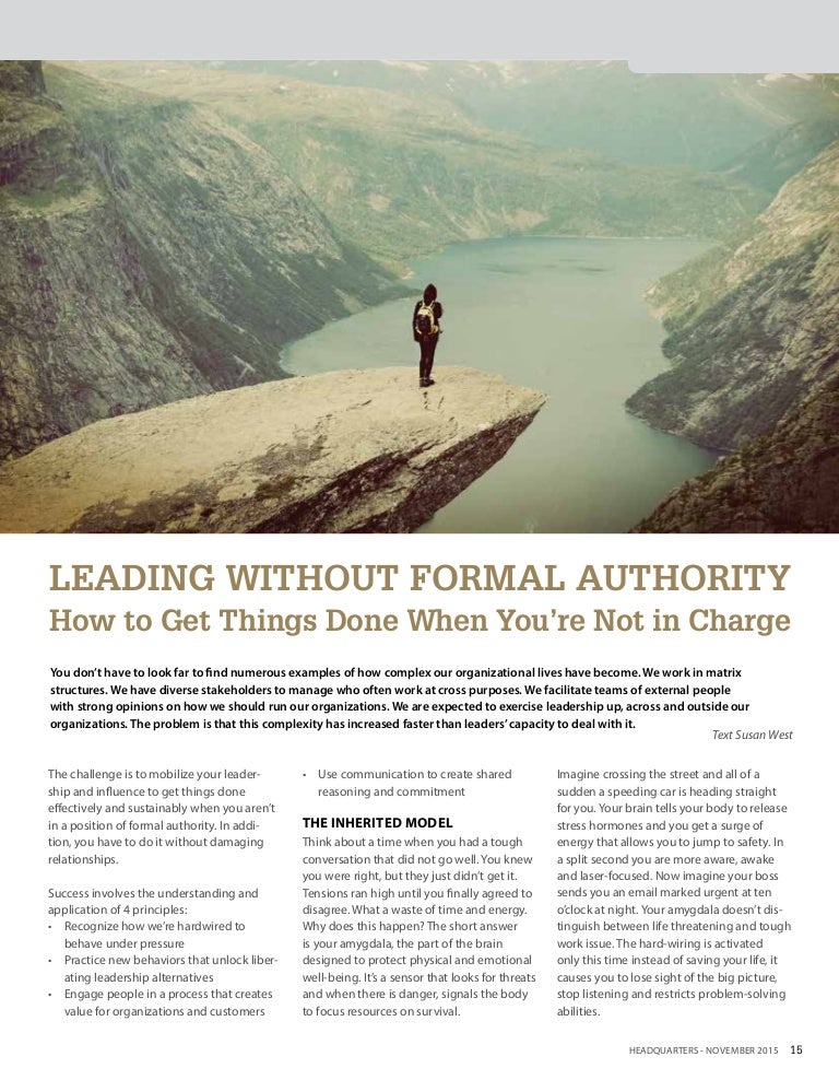 Leading Without Formal Authority