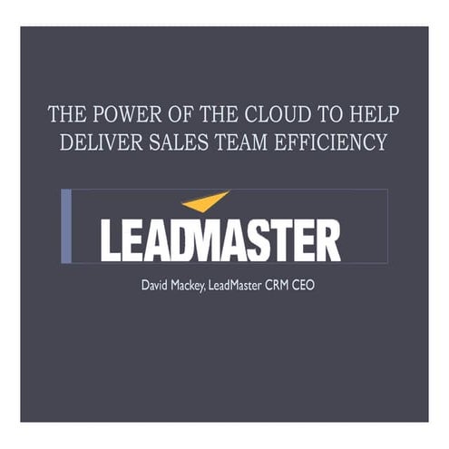 LeadMaster Cloud Computing Presentation