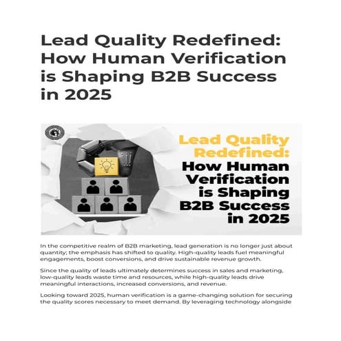 Lead Quality Redefined_ How Human Verification is Shaping B2B Success in 2025...