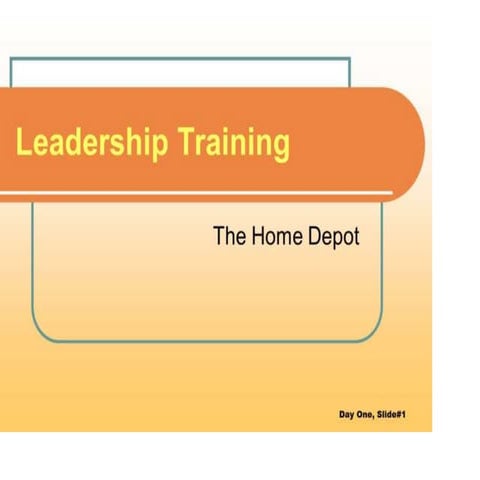 Leadrship training homedepot