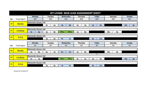 Lead schedule 6.30.14