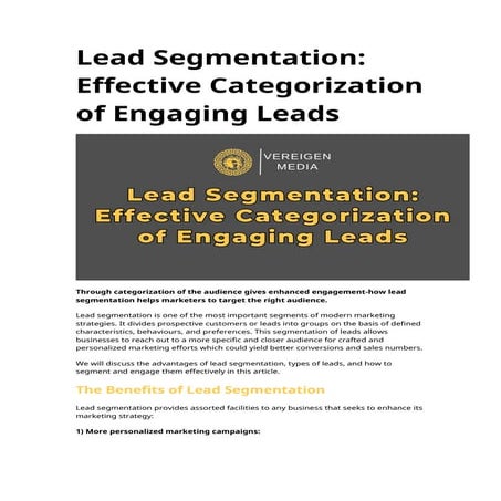 Lead Segmentation Effective Categorization of Engaging Leads.doc