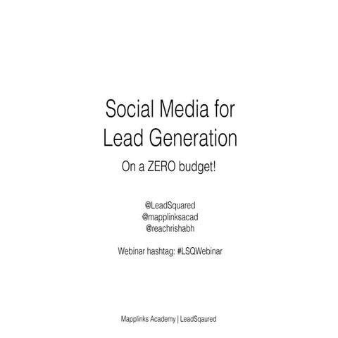 Social Media for Lead Generation