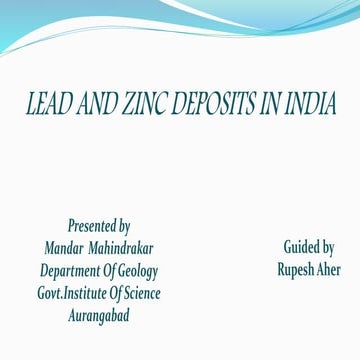 Lead And Zinc Deposits