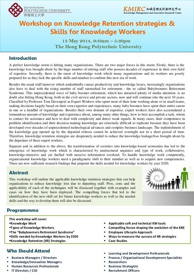 Workshop on Knowledge Retention strategies & Skills for Knowledge Wor…