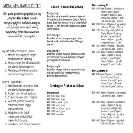 Leaf let diet jantung