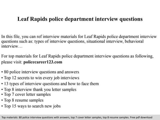 Cleveland police department interview questions | PPT