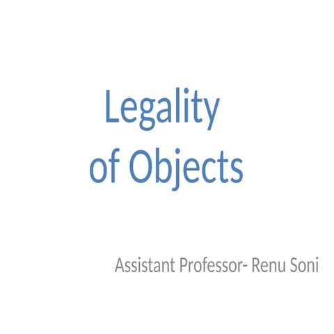 Leagality of objects. Business Law. ICA, 1872