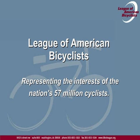 League Of American Bicyclists Presentation