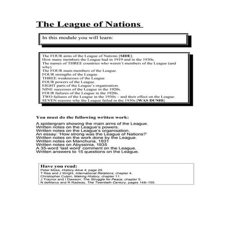 History League of Nations