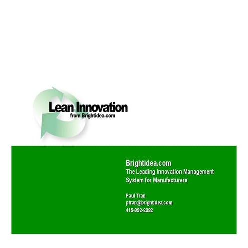 Lean Innovation Overview
