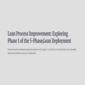 Sales & Lean Process Improvement — Lean Process Improvement | PDF