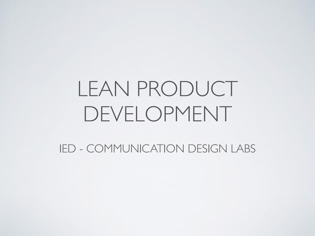 Lean Product Development