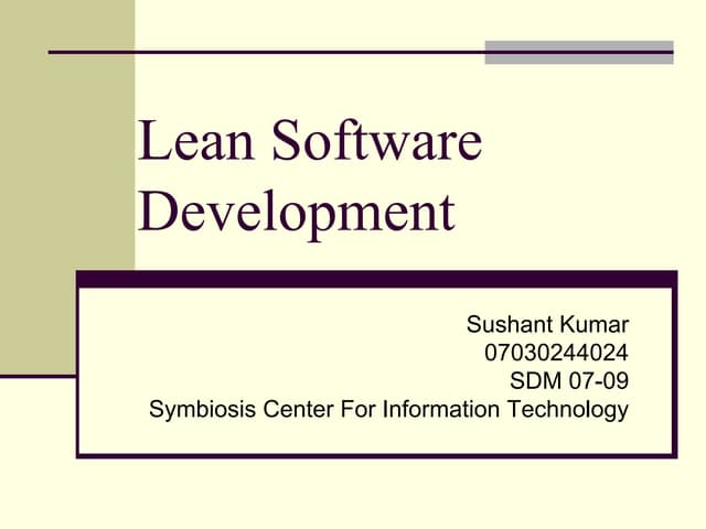 Lean Software Development Presentation
