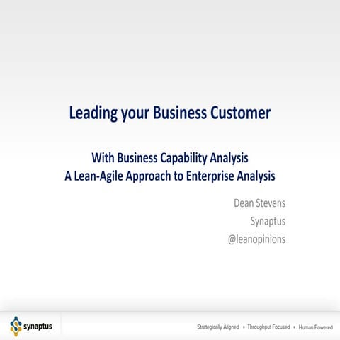 Lean agile capability analysis talk   capability analysis