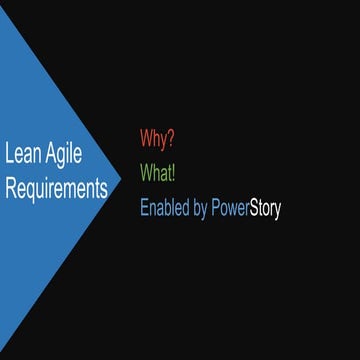 Lean agile requirements with power story