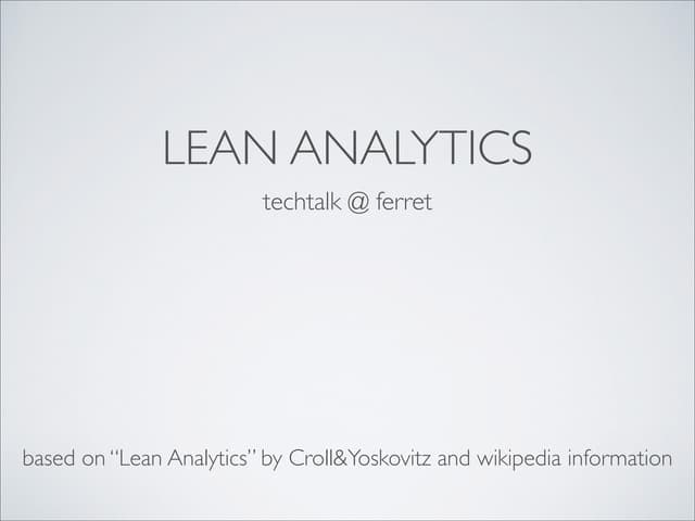 Lean analytics