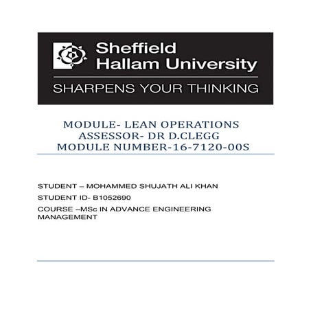 Lean assisment, LEAN OPERATIONS