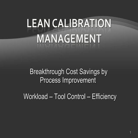 Lean Calibration Management