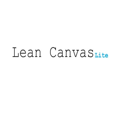 Lean canvas
