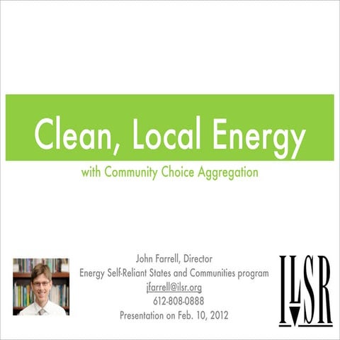 Clean Local Energy from Community Choice Aggregation