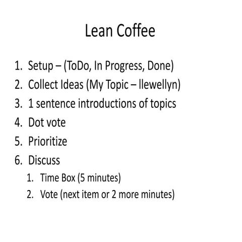 Lean coffee