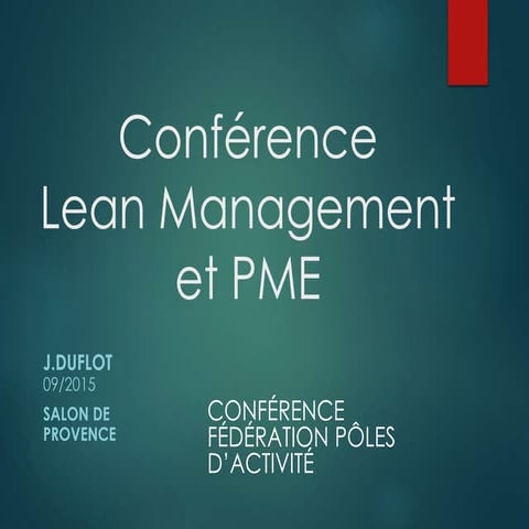Conf Lean management Pole activté, Salon de Provence