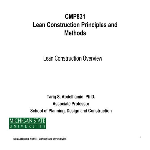 Lean Construction - Introduction