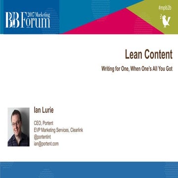 Lean Content: Marketing Profs B2B
