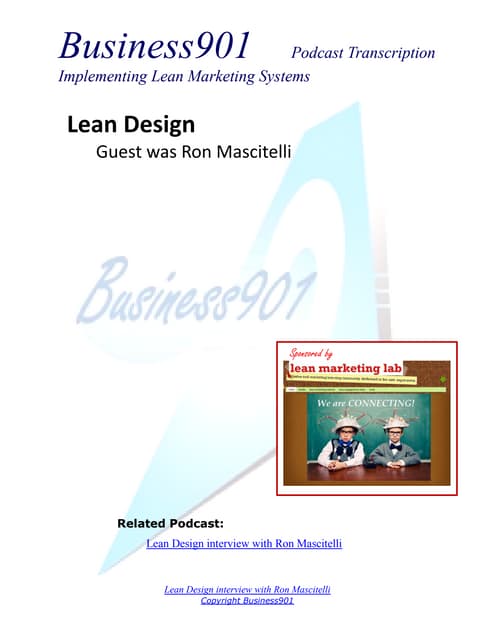 Lean Design and Development