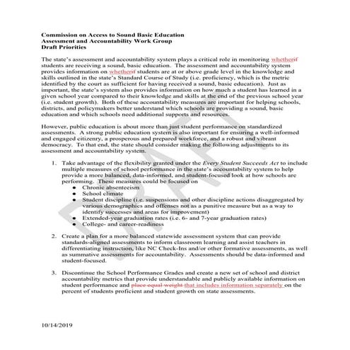 Gov Leandro Commission accountability recommendations 