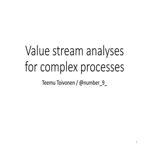 Value stream mapping for complex processes (innovation, Lean, service design) 