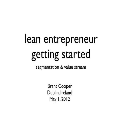 Lean entrepreneur workshop