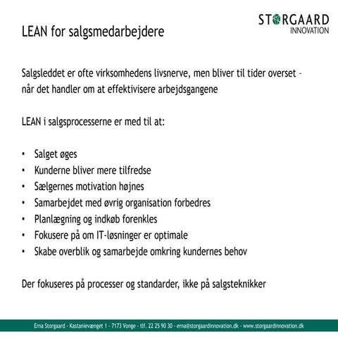 Lean for salgsmedarbejdere