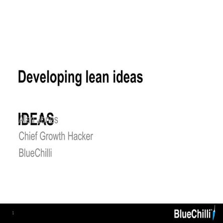 Lean ideation workshop