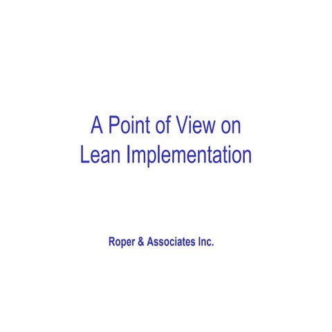 Lean Implementation Overview