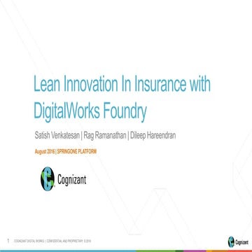 Lean Innovation in Insurance with Cognizant Digital Foundry