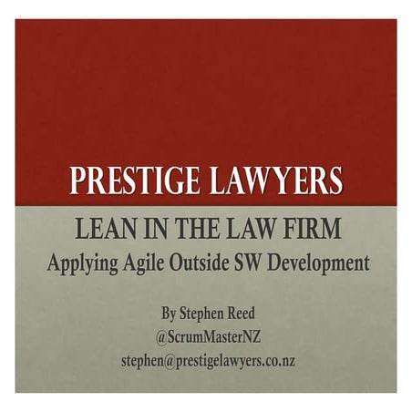 Lean in the lawfirm by stephen reed