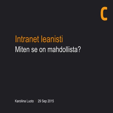 Lean intranet