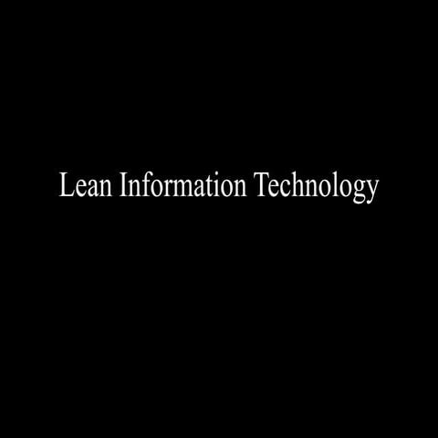 Lean Information Technology