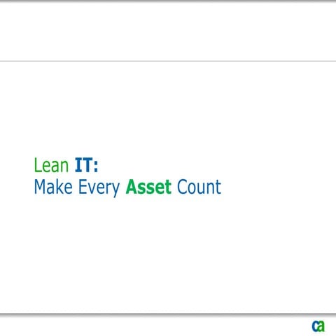 Lean It — Make Every Asset Count (Itam)
