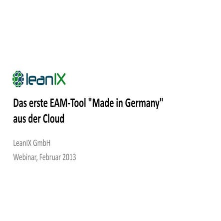 IT Portfolio Management mit LeanIX (Webinar, Deutsch)