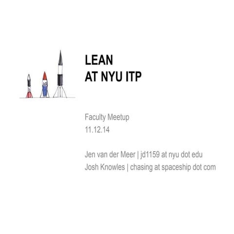 Lean at ITP Faculty Meetup at NYU 