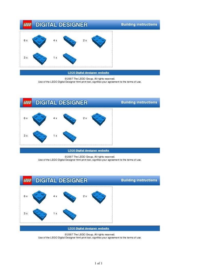 Lean Lego Game Specifications for Building Bricks