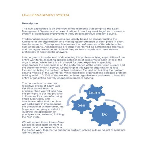 Lean management system