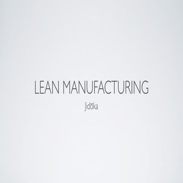 Lean manufacturing | PDF