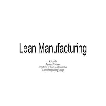 Lean manufacturing