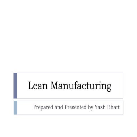 Lean manufacturing 