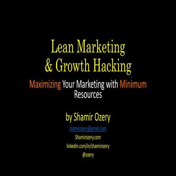 Lean Marketing & Growth Hacking - How to Create Growth with Limited Resources